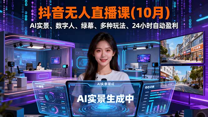 抖音无人直播课(10月-摇钱述