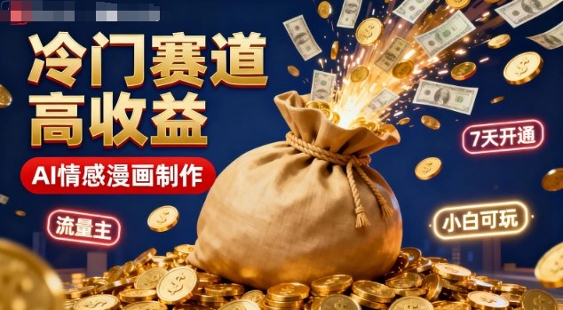 公众号冷门赛道,用AI做情感漫画,7天开通流量主,操作简单,小白可玩-摇钱述