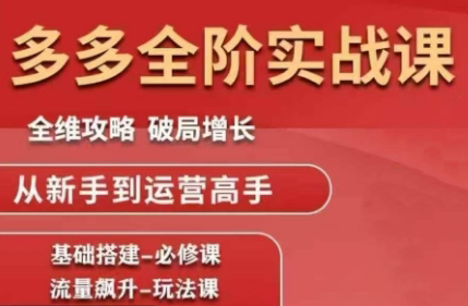 大炮·拼多多全阶实战课程(更新10月)-摇钱述