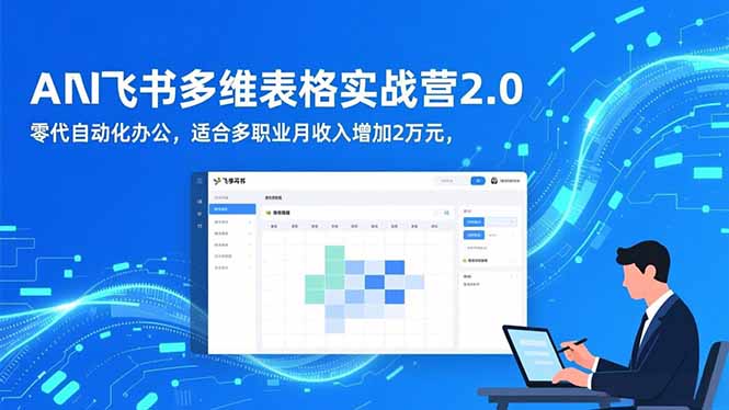AI+飞书多维表格实战营2.0：零代码自动化办公，适合多职业月收入增加2万元-摇钱述
