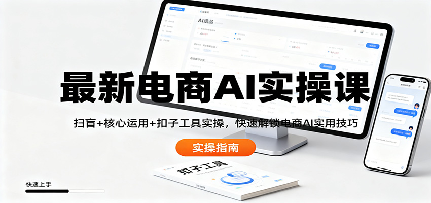 最新电商AI实操课：扫盲+核心运用+扣子工具实操，快速解锁电商AI实用技巧-摇钱述