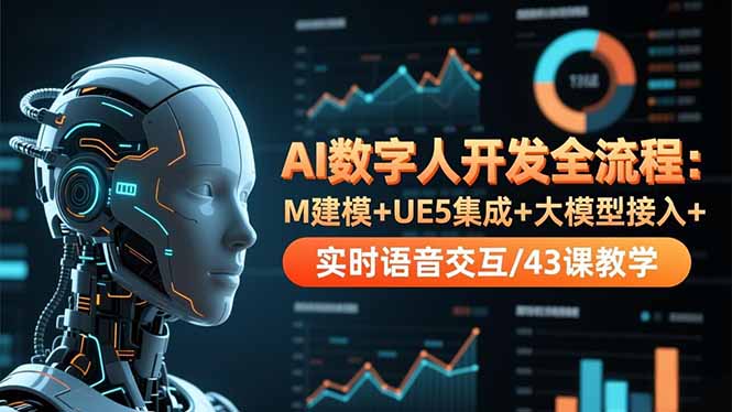 AI数字人开发全流程:M建模+UE5集成+大模型接入+实时语音交互/43课教学-摇钱述