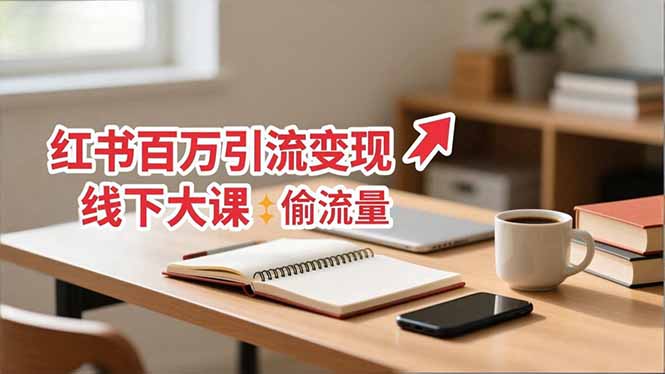 小红书百万引流变现-11月线下大课:分享从0到百万引流路径,手把手教偷流量、拿结果-摇钱述