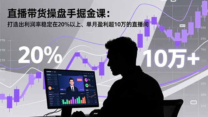 直播带货操盘手掘金课：打造出利润率稳定在20%以上、单月盈利超10万的直播间-摇钱述