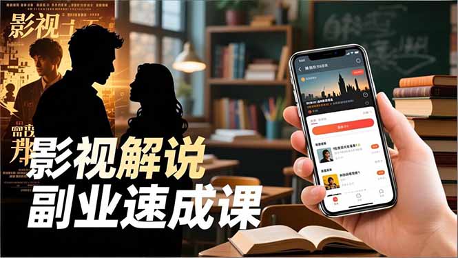 Tk影视解说副业速成课，软件安装、全流程实操、爆款预设，新手两周变现-摇钱述